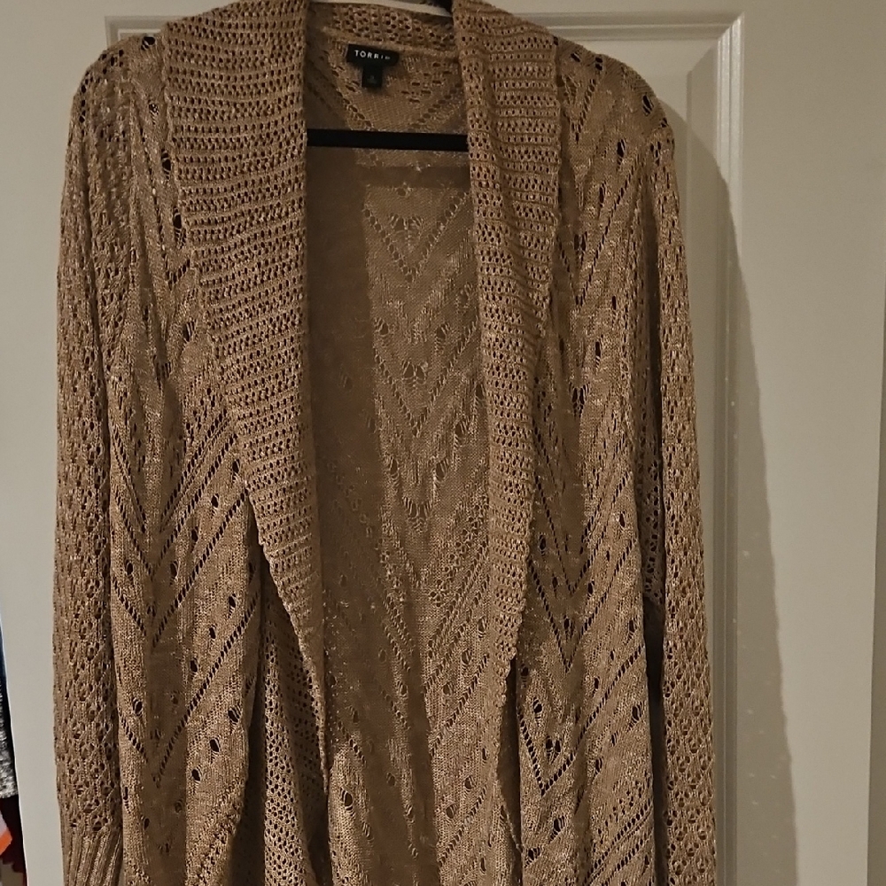 Torrid Brown Open-Front Cardigan